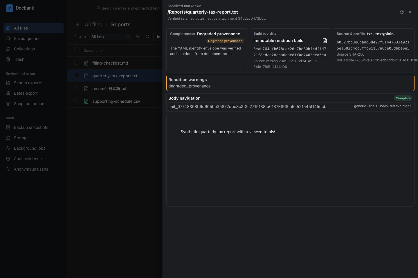 Verified retained Markdown for the selected source version