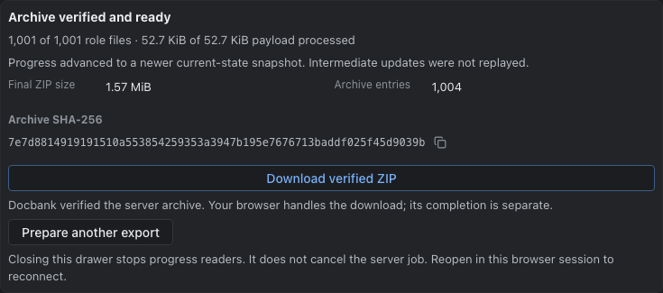 A verified bundle ready to download from the reviewed frozen selection